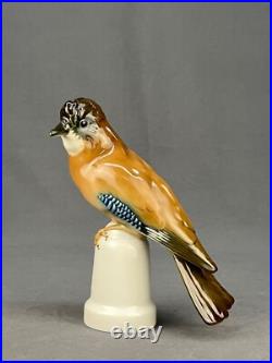 Lorenz Hutschenreuther Porcelain 8 1/4 Eurasian Jay Bird Figurine Germany MINT