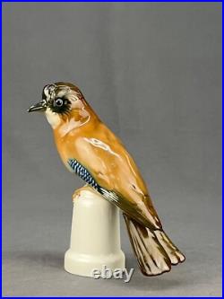 Lorenz Hutschenreuther Porcelain 8 1/4 Eurasian Jay Bird Figurine Germany MINT