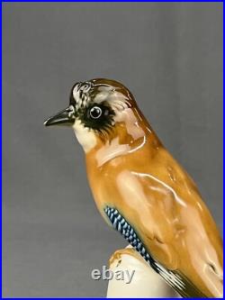 Lorenz Hutschenreuther Porcelain 8 1/4 Eurasian Jay Bird Figurine Germany MINT