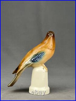 Lorenz Hutschenreuther Porcelain 8 1/4 Eurasian Jay Bird Figurine Germany MINT