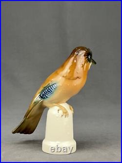 Lorenz Hutschenreuther Porcelain 8 1/4 Eurasian Jay Bird Figurine Germany MINT