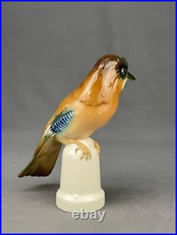 Lorenz Hutschenreuther Porcelain 8 1/4 Eurasian Jay Bird Figurine Germany MINT