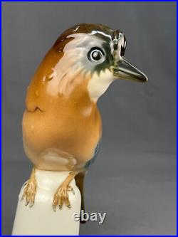 Lorenz Hutschenreuther Porcelain 8 1/4 Eurasian Jay Bird Figurine Germany MINT