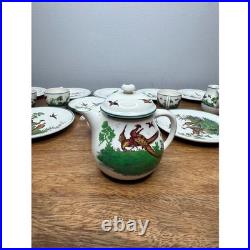 Lot of 16 Wedgwood Etruria England Porcelain Bird Pheasant Tea Set Cups Dishes