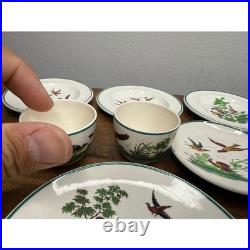 Lot of 16 Wedgwood Etruria England Porcelain Bird Pheasant Tea Set Cups Dishes