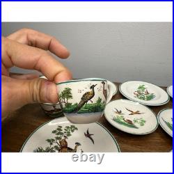 Lot of 16 Wedgwood Etruria England Porcelain Bird Pheasant Tea Set Cups Dishes