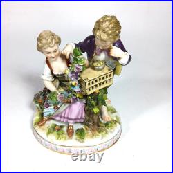 Ludwigsburg Figurine Courting Couple with Bird cage Birds Carl Thieme Birdcage