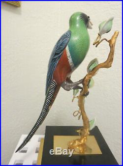MANGANI Oggetti Italian Porcelain Exotic Sculpture Bird Gilt Feet 11 Statue