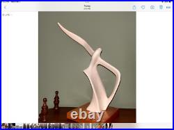 MCM Bird In Flight Porcelain White Gull sculpture figurine on wooden base 15