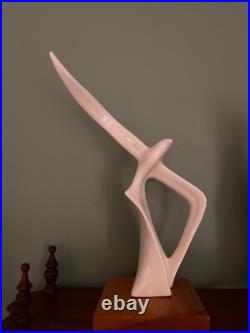 MCM Bird In Flight Porcelain White Gull sculpture figurine on wooden base 15