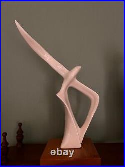 MCM Bird In Flight Porcelain White Gull sculpture figurine on wooden base 15