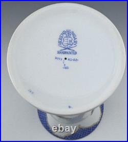 MINT HEREND Rothschild Bird Blue Border 9 Vase Motif #2