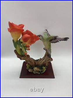 MONTEFIORI COLLECTION Hummingbird with flowers Figurine Statue 12 Italy