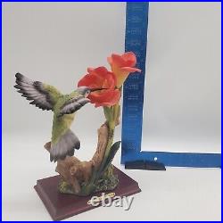 MONTEFIORI COLLECTION Hummingbird with flowers Figurine Statue 12 Italy