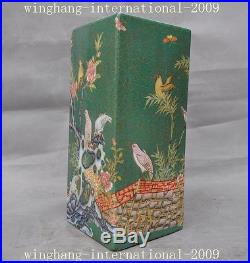 Mark China Wu cai porcelain Feng shui flower bird Bottle Pot Vase Jar Statue