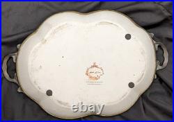 Mark Roberts Birds And Flowers Ceramic And Bronze Tray / Platter 15x9