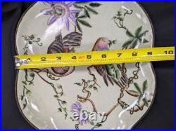 Mark Roberts Birds And Flowers Ceramic And Bronze Tray / Platter 15x9