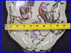 Mark Roberts Birds And Flowers Ceramic And Bronze Tray / Platter 15x9