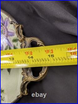 Mark Roberts Birds And Flowers Ceramic And Bronze Tray / Platter 15x9