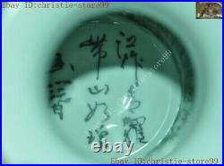 Marked China Pastel porcelain Peach flower bird Cup Bottle Pot Vase Jar Statue