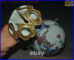 Marked Chinese wucai porcelain 24k gold flower bird Bottle Pot Vase Jar Statue