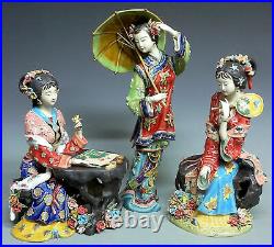 Master ChinaCeramic Wucai Porcelain Classical beauty Belle Ladies 3 Sisters Set