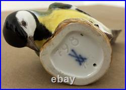 Meissen #798 Porcelain Figure Bluetit Bird 3.4 tall Germany Original Blue Tit