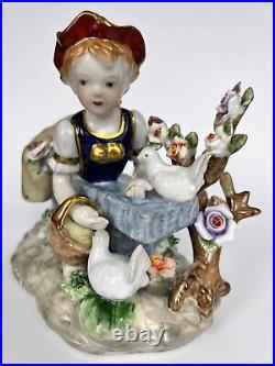 Meissen Dresden Original Vintage Porcelain Figure Statue Girl Signed Germany