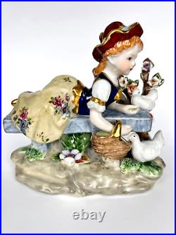 Meissen Dresden Original Vintage Porcelain Figure Statue Girl Signed Germany/Old