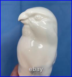 Meissen porcelain blanc de chine bird Falcon Parrot figurine 8 white on white