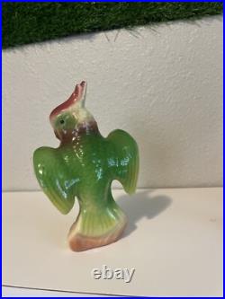 Mid 20th Century Colorful Ceramic Parrot Figurine