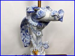 Mid Century Bird of Paradise Porcelain Buffet Lamp Hand Painted