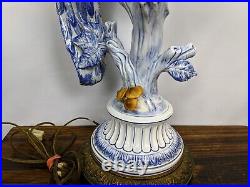 Mid Century Bird of Paradise Porcelain Buffet Lamp Hand Painted