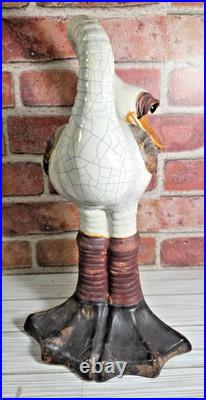 Mid Size Ceramic Artistic Super Fast Running Bird Ostriches Bird Duck Figure