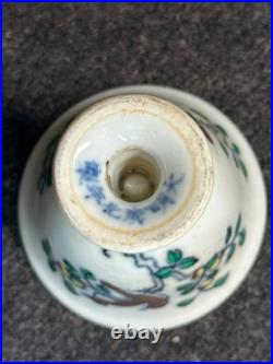 Ming Dynasty Doucai Birds Stem Cup Chenghua Mark and Period 3