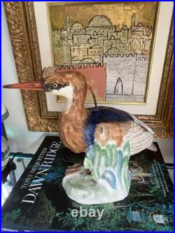 Mottahedeh Italy Porcelain Bird Grebe Heron Water birds Figurine Sculpture