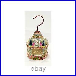 Multicolor Porcelain Bird Feeder. Beautiful Hand Painted Floral and Bird Designs