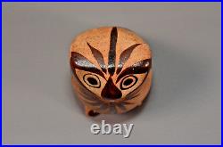 NETZI Original Vintage Signed Mexico Pottery Statue Tonala Ceramic Owl Figurine