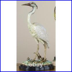 New Figural Porcelain And Bronze Ormolu Egret Bird Figurine Statue 16