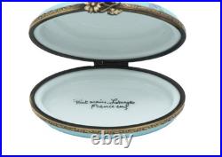 New French Limoges Trinket Box Cute Parakeet Budgie Bird on Beautiful Floral Box