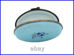 New French Limoges Trinket Box Cute Parakeet Budgie Bird on Beautiful Floral Box
