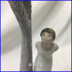 New Nao By Lladro Porcelain Statue SONG IN THE TREES Woman with Bird 02001639