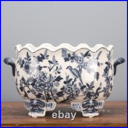 New PORCELAIN BLUE BIRD BLUE & WHITE PLANTER New PORCELAIN BLUE BIRD BLUE & WHITE PLANTER