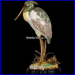 New Porcelain Brass Spoonbill Statue Figurine Bird