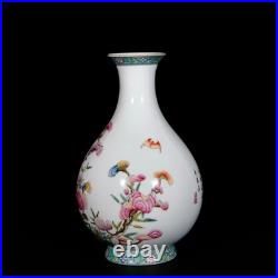 Nice Chinese Antqiue Art Hand Famille Rose Porcelain Bird YuHuChun Vase