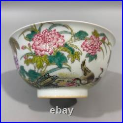 Nice Chinese Art Handmade Painting Famille Rose Porcelain Bird Bowl