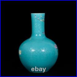 Nice Collectable Art Hand Painting Dou Polychrome Porcelain Flowers Bird Vase