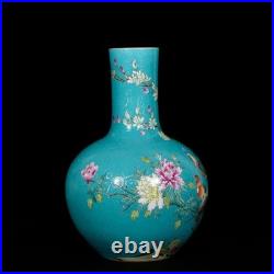 Nice Collectable Art Hand Painting Dou Polychrome Porcelain Flowers Bird Vase