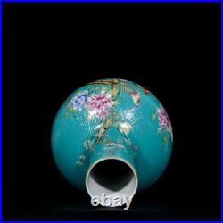 Nice Collectable Art Hand Painting Dou Polychrome Porcelain Flowers Bird Vase