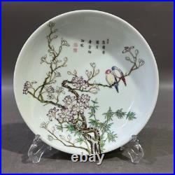 Nice Collectable Art Hand Painting Famille Rose Porcelain Bird Plate Nice Collectable Art Hand Painting Famille Rose Porcelain Bird Plate